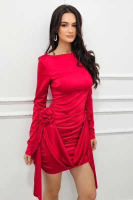 rochie rosie pentru seara de craciun