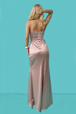 Rochie lunga cu corset, Astoria, crem