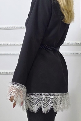 rochie sacou neagra cu buzunare decorative