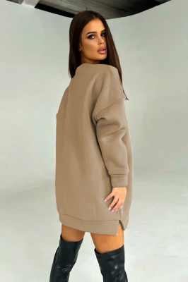 Rochie vatuita tip hanorac, IF NoT, croiala oversize, Bej spate
