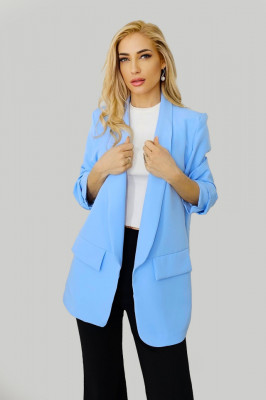 Sacou casual Nora, de lungime medie, Albastru baby blue