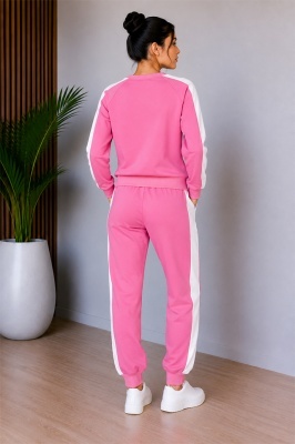 Compleu dama JARDIN, cu logo si print bicolor, Roz detaliu spate