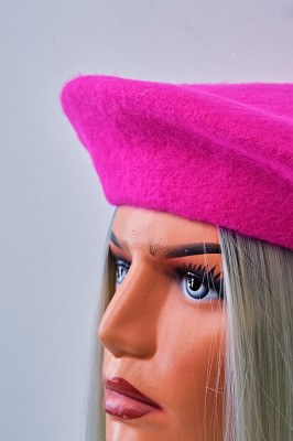Basca dama French, de tip bereta, Fucsia 2