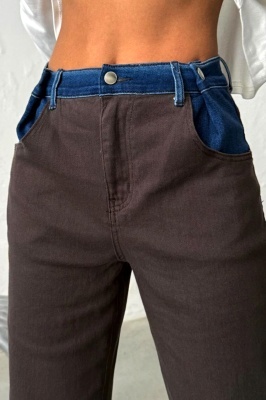 blugi fashion cu mix de culori denim