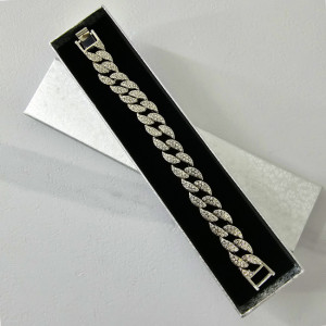 Bratara dama Heavy, pentru femei, inox cu pietre semipretioase, ambalata in cutie eleganta, Argintiu, EAV33