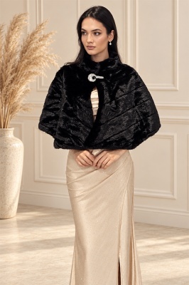 Capa ecologica Ottavia, cu brosa si prindere pe interior, Negru, Marime OneSize