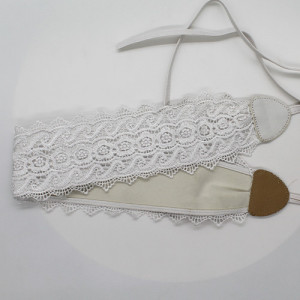 Centura corset Maya, in stil traditionat cu dantela, alb