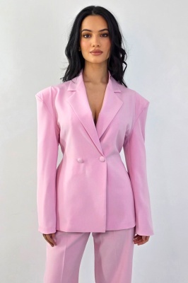 costum roz dama cu doua buzunare functionale