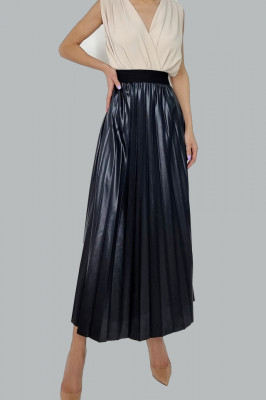 Fusta plisata eleganta Kandy, Negru  4