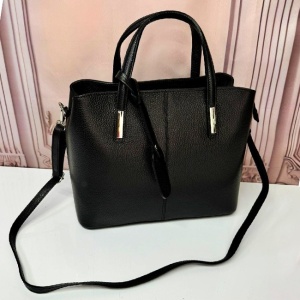Geanta Business Tote, din piele naturala si curea detasabila, Negru 2