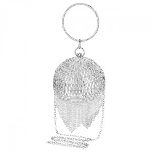 Geanta de ocazie, Shining Sphere, cristale, aspect geometric si laturi metalice 5
