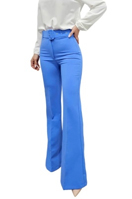 pantaloni slim evazati albastrii