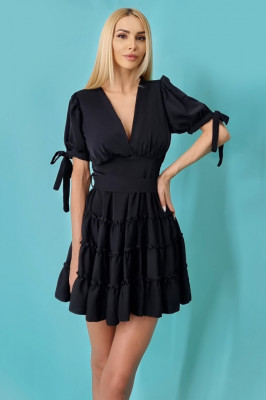 Rochie cu volane MySecret, Negru, Marime S/M