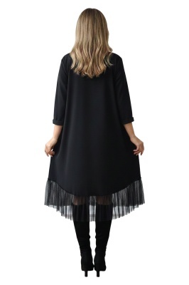 Rochie de zi Arty Fiora, cu tull si croi oversize, Cosmic Butterfly, Marime S/M/L spate