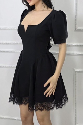 rochie neagra chic pentru petreceri si iesiri speciale