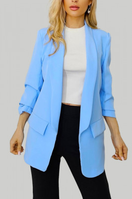 Sacou casual Nora, de lungime medie, Albastru baby blue1