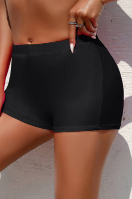 Slip de baie dama Ozi, de tip boxeri cu talie inalta, Negru 2