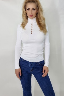 Maleta Gyana, pe gat, cu model decupat, Alb1