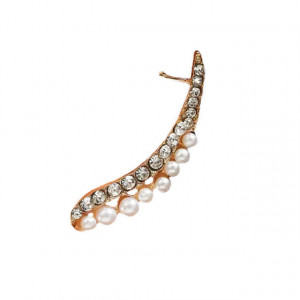 Cercel ear cuff pe toata urechea, Royal Pebbles&Pearl auriu/ argintiu pentru urechea dreapta