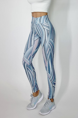 Colanti fitness Ping, cu imprimeu abstract multicolor1