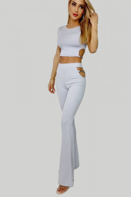 Compleu tetra Infinit, pantaloni si top, Gri4