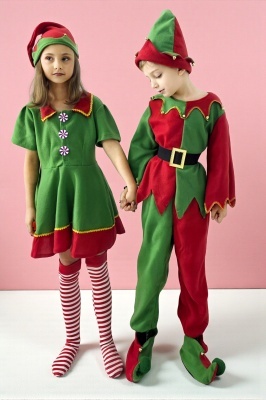 costum festiv elf băiat cu detalii aurii