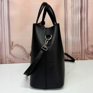Geanta Business Tote, din piele naturala si curea detasabila, Negru lateral