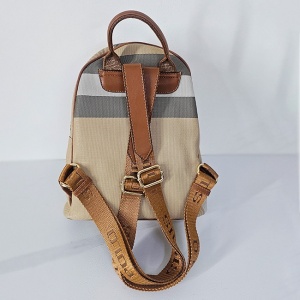 Geanta tip rucsac Silver&Polo, cu compartimente multiple, Bej/Maro spate