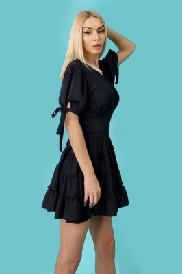 Rochie cu volane MySecret, Negru1