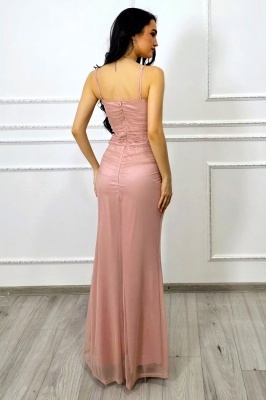 rochie eleganta roz cu efect drapat si talie definita