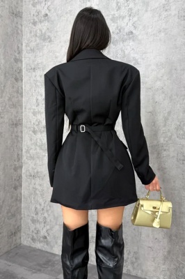 rochie neagra fashion premium cu design power dressing detaliu spate