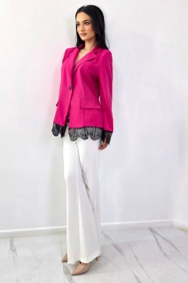 sacou fucsia cu croiala feminina cambrata