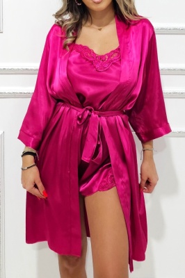 compleu intim satinat fucsia 