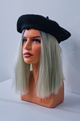 Basca dama French, de tip bereta, Negru 1