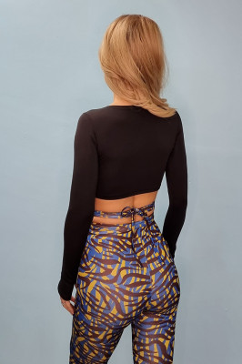 Bluza scurta Lidia, cu decolteu amplu, Negru4