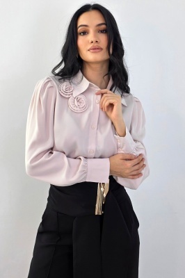 camasa eleganta cu inchidere cu nasturi roz