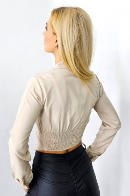 Camasa scurta Dasha, cu rejansa elastica la spate, Crem 4