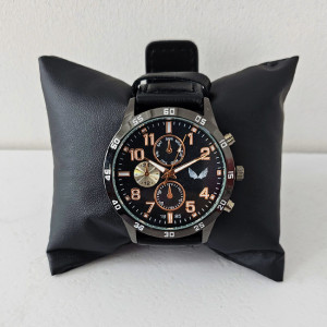 Ceas barbatesc Ulysses BETA, cu quartz si cadran din otel inoxidabil, in cutie eleganta, Negru 1