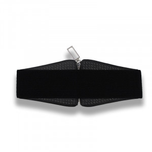Centura corset Lia neagra, lata, din piele ecologica, elastica, cu capse si fermoar4