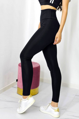 Colanti fitness Braid, cu decupaje la spate si banda modelatoare, Negru 1