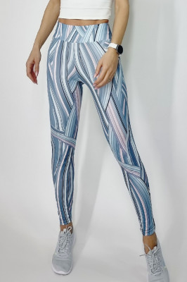 Colanti fitness Ping, cu imprimeu abstract multicolor2