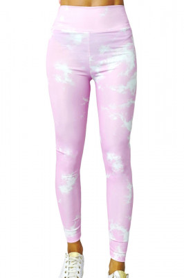 Colanti yoga MoZAIK, banda lata in talie cu efect modelator si push up, Roz 3