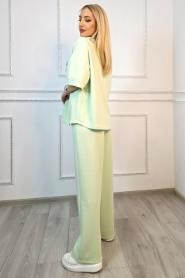 Compleu casual, doua piese Solenne, cu cristale, detaliu lateral VERNIL, Marime universala