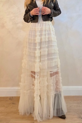 fusta boho chic cu straturi de tull