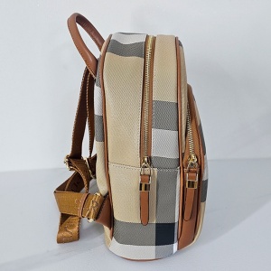 Geanta tip rucsac Silver&Polo, cu compartimente multiple, Bej/Maro lateral