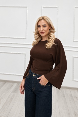 Maleta dama OISO, cu maneci oversize, Maro