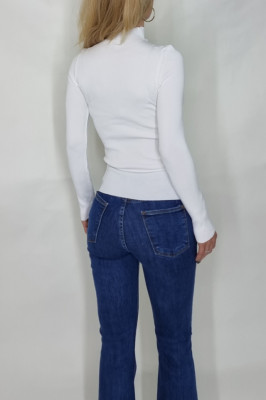 Maleta Gyana, pe gat, cu model decupat, Alb2