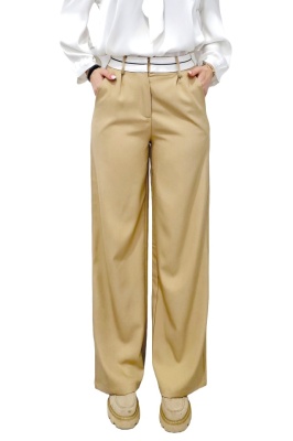 pantaloni largi bej de dama 