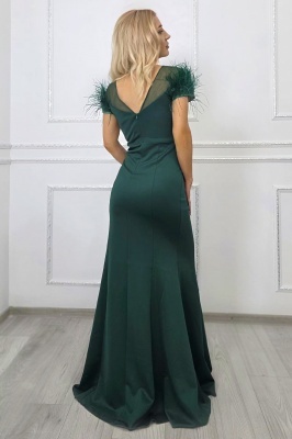 rochie verde cu pene si cristale pentru evenimente speciale