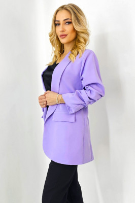 Sacou casual Nora, de lungime medie, Lila, Marime S/M 2